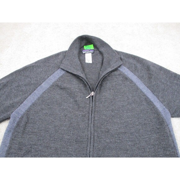 Patagonia Sweater Adult Small S Gray Knit Wool Full Zip Casual Preppy Mens * - Picture 3 of 11